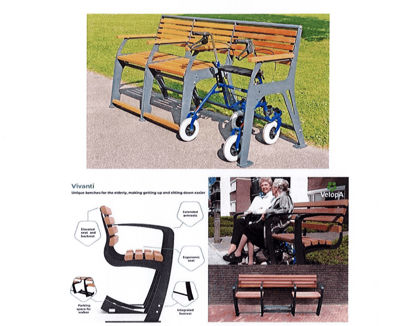 Proiect de mobilier urban pentru seniori. FOTO: PHCL CLS2