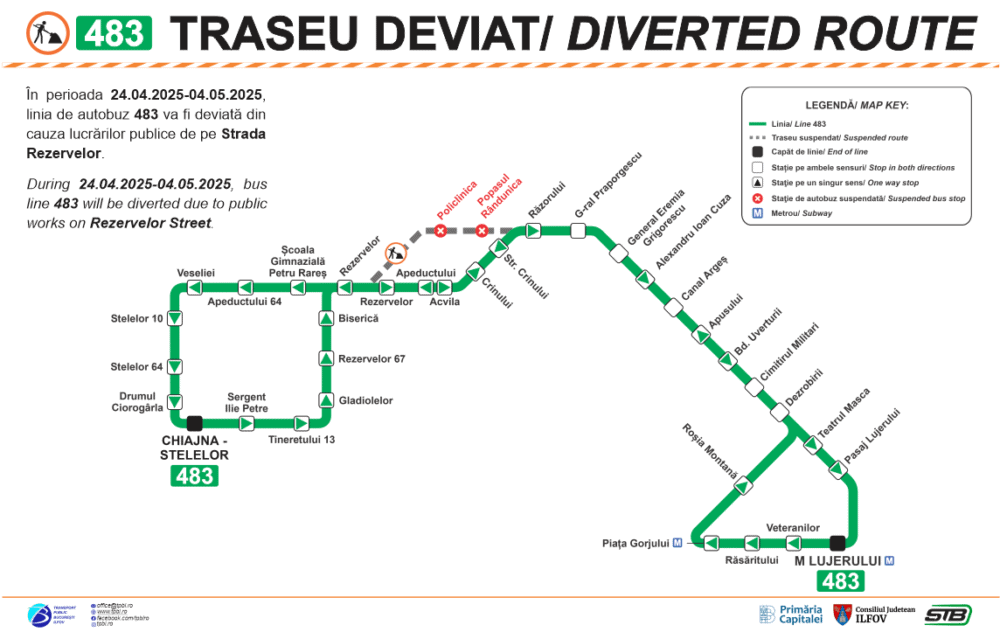 Linia de autobuz 483 deviată