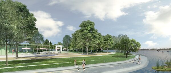 Continuă lucrările la Insula Lacul Morii. Proiectul ar trebui să fie gata în mai, anul viitor. FOTO: PS6