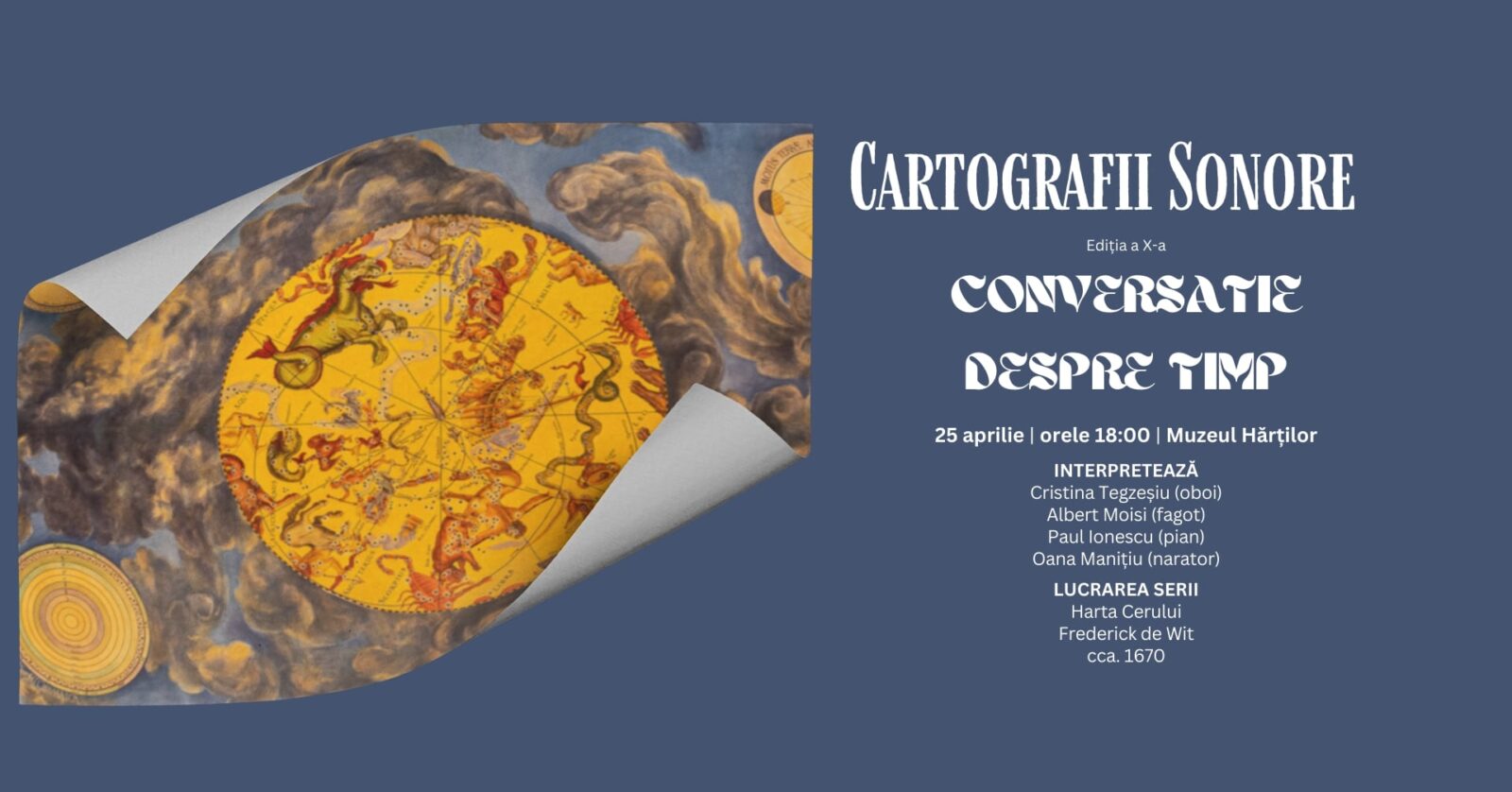 Cartografii Sonore, la Muzeul Hărților, pe 25 aprilie. FOTO: Comunicat de Presă