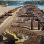 Stadiul lucrărilor la A0 Nord, lotul 4. FOTO: captură clip YT Raducu P Drum