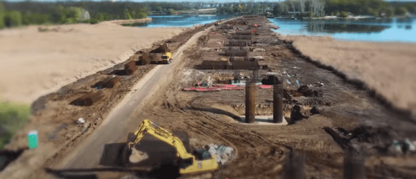 Stadiul lucrărilor la A0 Nord, lotul 4. FOTO: captură clip YT Raducu P Drum