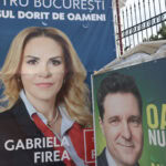 Postere electorale cu Gabriela Firea şi Nicuşor Dan. FOTO: INQUAM / George Călin
