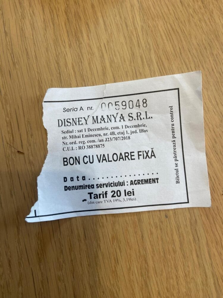 Bonul cu valoare fixă pe care l-am primit