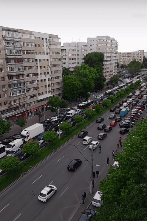 blocat de un accident rutier