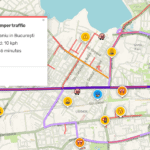 Bulevardul Iuliu Maniu, blocat de un accident rutier. Foto: Captură de ecran Waze