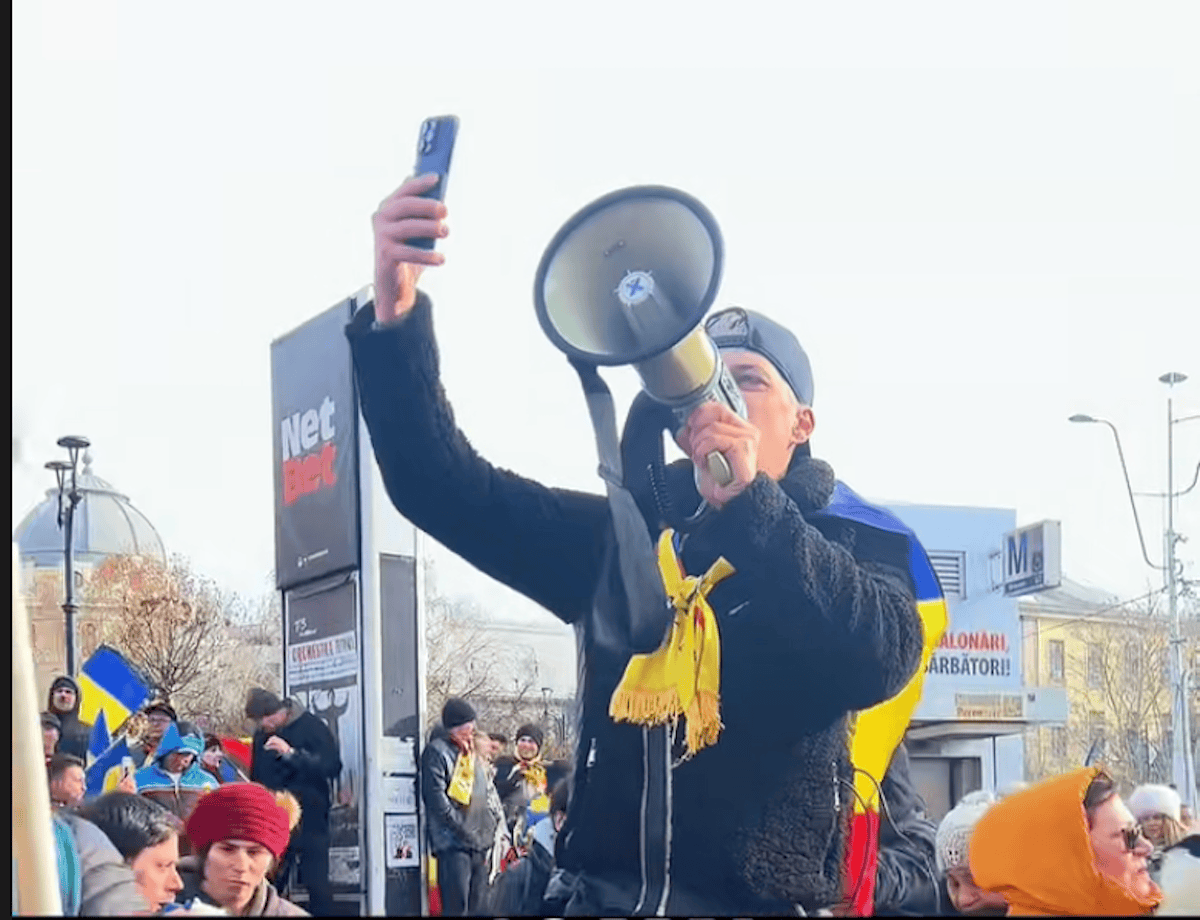 protest al susținătorilor lui George Simion