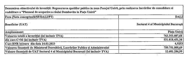 înlocuirea planşeului Unirii