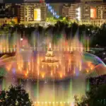 Fântânile de nouă milioane de euro din Piaţa Unirii, dezafectate la finalul lunii, pentru lucrările la Planşeul Unirii. Când au loc ultimele spectacole „Simfonia Apei”. Foto: Arhivă