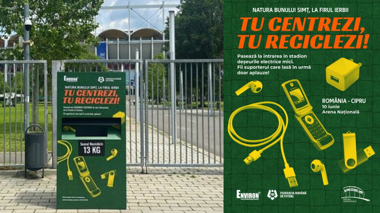 Punct de reciclare la meciul România-Cipru