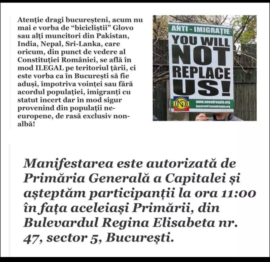 Protest rasist în centrul Bucureștiului 