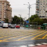 marcajul galben din Piața Victoriei