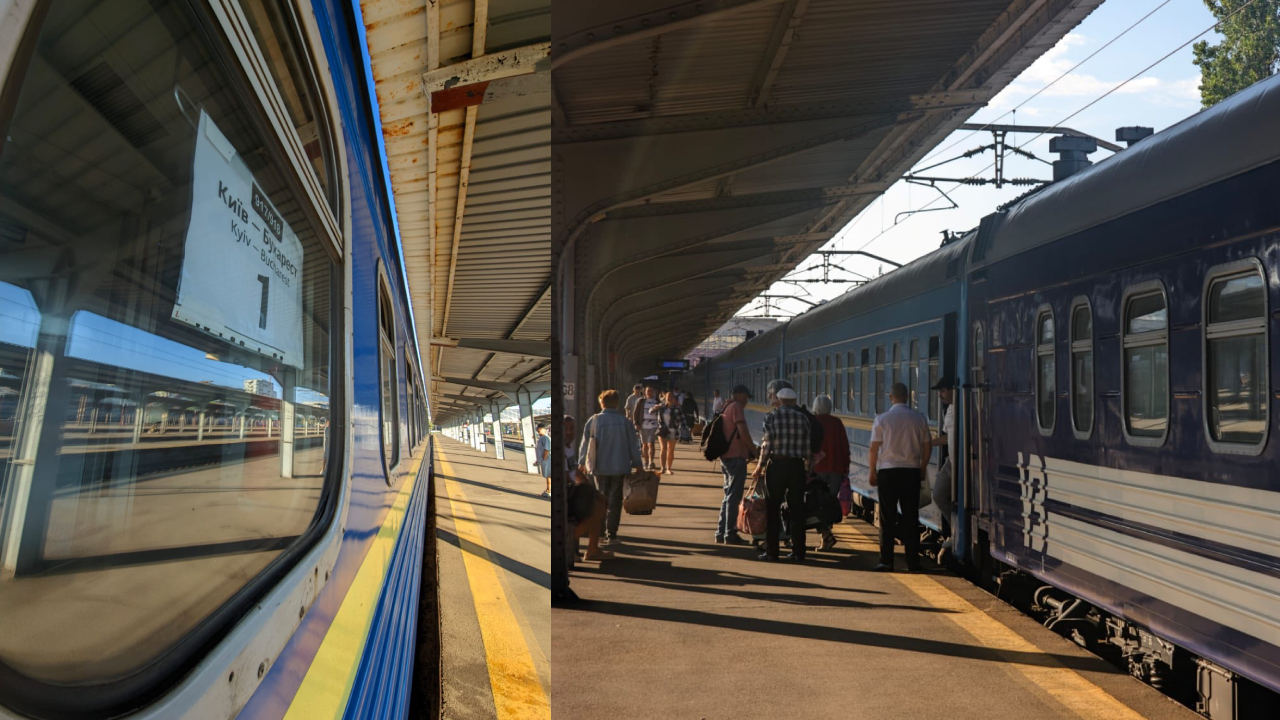 Tren direct de la Kiev către București Nord și retur, din 10 octombrie. Garnitura își reia circulația după cinci ani. FOTO: Ionel Scrioșteanu