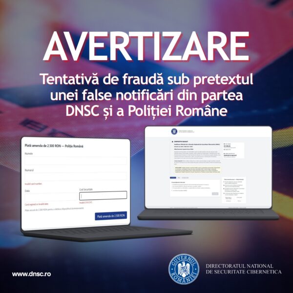 Falsă amendă de la Poliția Română și DNSC