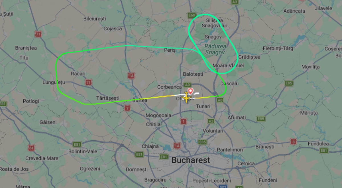 Avion cu destinația Londra întors la Otopeni