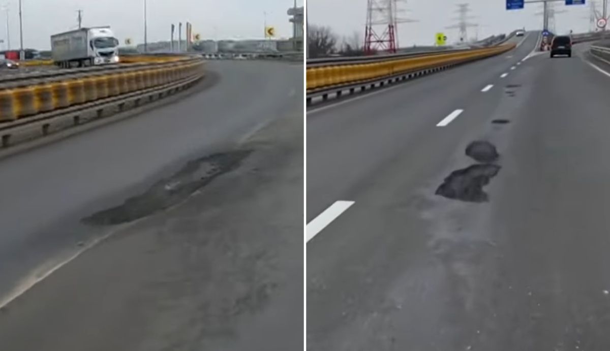 Gropi pe Autostrada Bucureștiului