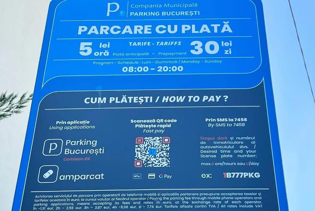 Șoferii cu mașini electrice și hibrid, tot mai aproape să rămână fără parcare gratuită. Foto: PMB