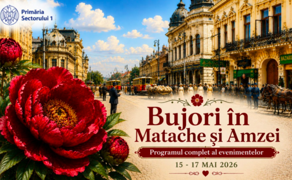 Trei zile la Festivalul Bujorului, în Sectorul 1 Programul evenimentelor din piețele Matache și Amzei. FOTO: PS1