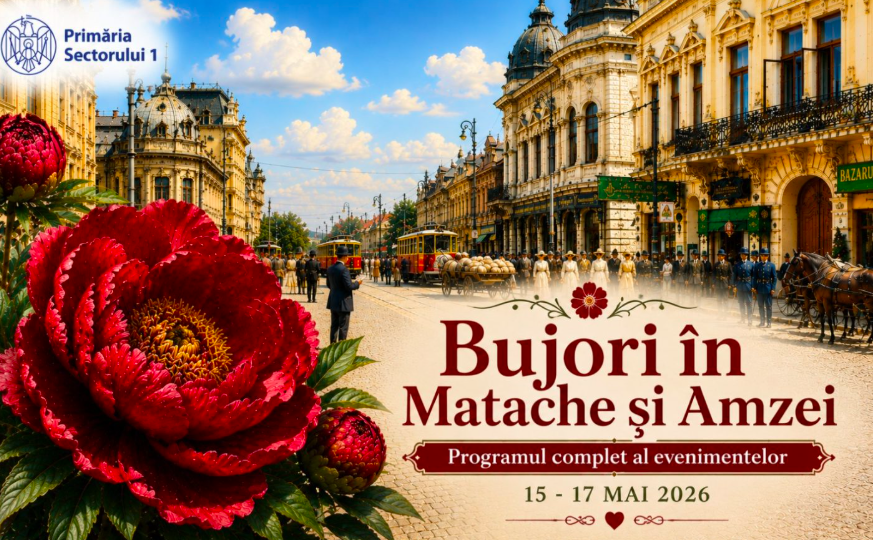 Trei zile la Festivalul Bujorului, în Sectorul 1 Programul evenimentelor din piețele Matache și Amzei. FOTO: PS1