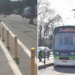 Stâlpișori pe linia 5 de tramvai