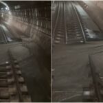 bucată de tunel căzută pe șine metrou