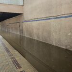 Stația de metrou Piața Victoriei 2, inundată.