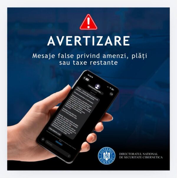 Tentative de fraudă prin sms cu taxe de parcare false. Cum sunt păcălite victimele. FOTO: DNSC