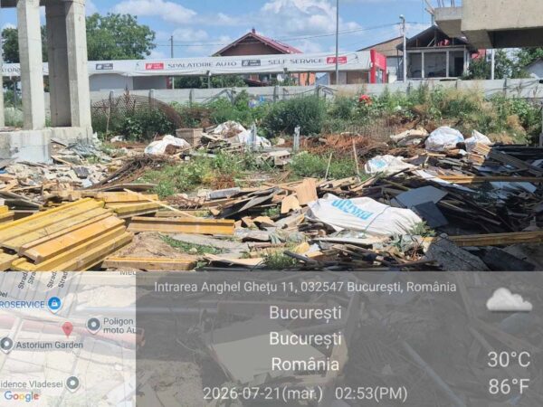 Două șantiere din București, sancționate pentru poluare. Foto: FB/ Garda Națională de Mediu