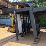 Montarea copertinelor stațiile liniei 5 de tramvai