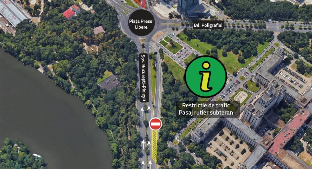Restricție de trafic Pasajul Piața Presei Libere