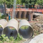 Trei bazine de retenție a apelor pluviale