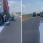 Ultimul strat de asfalt centura Brănești