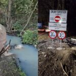 Dejecții deversate ilegal în Pădurea Tunari, de administratorul unui complex rezidențial de lux. Foto: Colaj Garda de Mediu - Fundaţia Eco-Civica