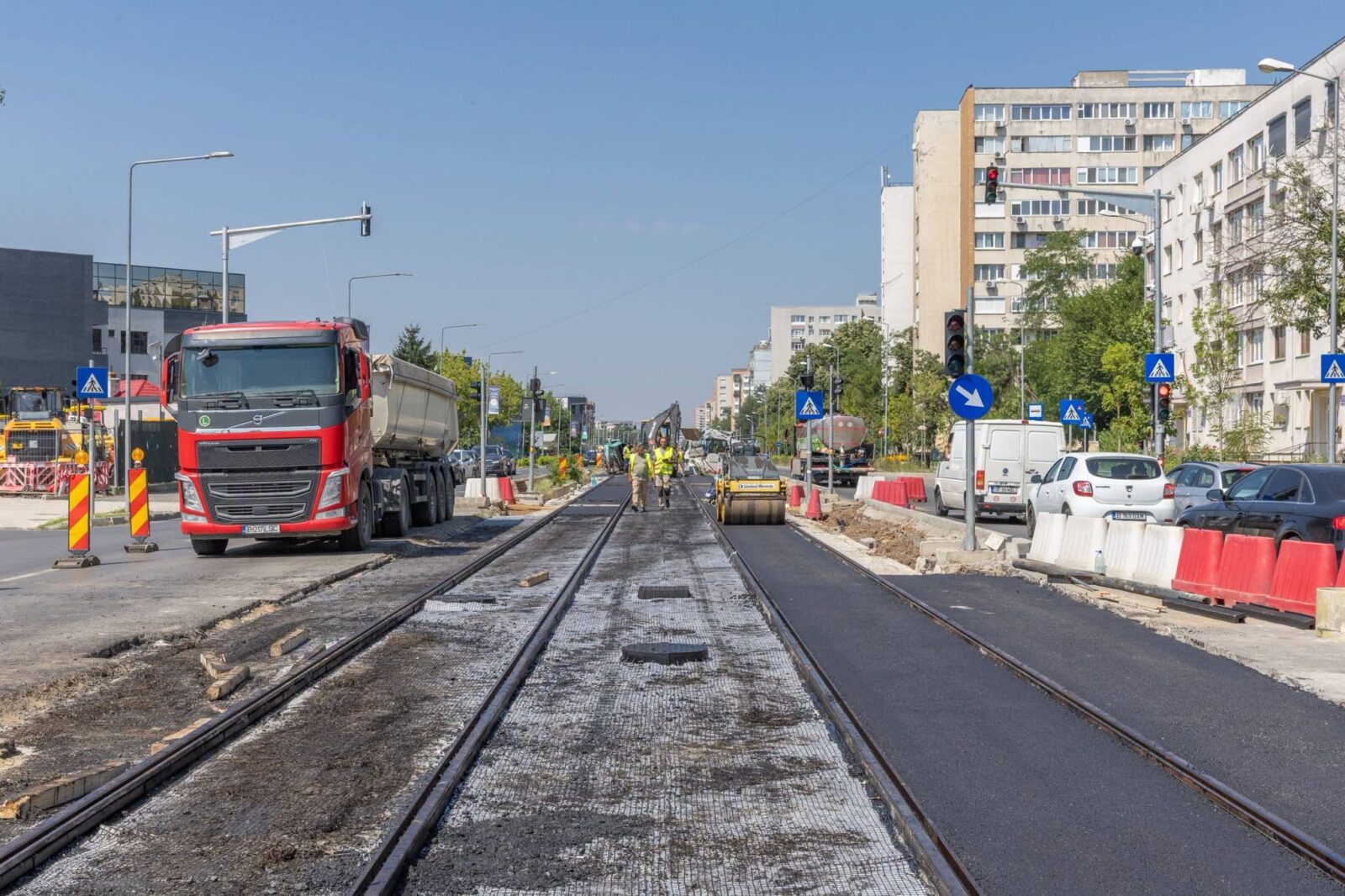 șantierele liniilor de tramvai