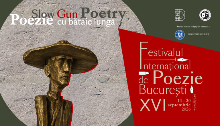 Festivalul Internațional de Poezie București revine. Tema ediției din 2026: „Slow Gun Poetry / Poezie cu bătaie lungă”