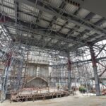 Lucrările la Centrul Cultural Favorit au intrat în linie dreapta. Complexul ar putea fi gata, anul viitor. FOTO: PS6