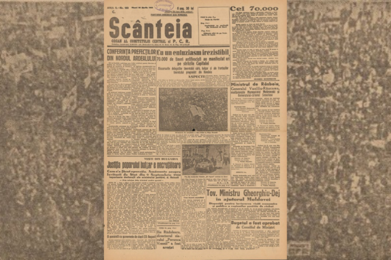 ARHIVĂ | 70.000 de tineri antifasciști pe străzile din Capitală, în martie 1945. Piața Romană, epicentrul „urii împotriva fascismului”