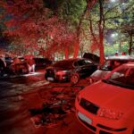 Treisprezece autoturisme lovite. FOTO: infotraficromania.ro