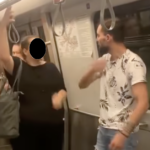 Bătaie în metrou. Călătorii au intervenit după ce un bărbat și-ar fi agresat soția. Captură video