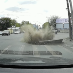 O țeavă de gaze a explodat pe Șoseaua Viilor. Captură video