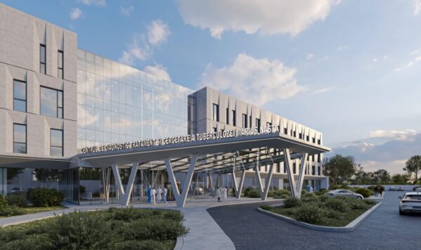 Pavilionul Zerlendi, transformat în spital modern. Foto cu macheta via ps4.ro