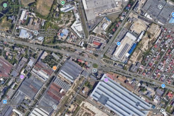 PS3 vrea pasaj pietonal între gara Titan, metrou Republica şi hala Laminor. FOTO: Google Satellite View