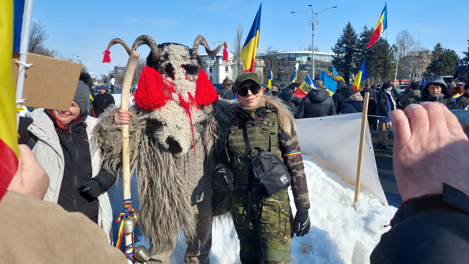 protestul din Piața Victorie ai suporterilor lui Călin Georgescu