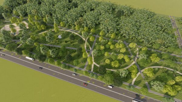 Parcul amenajat în locul serelor Militari, randare 3D