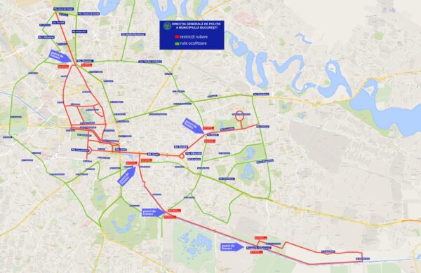 Turul Franței: restricții de circulație în București.