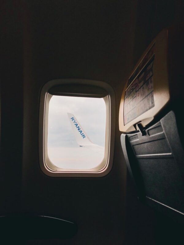 airplane window view of airplane window